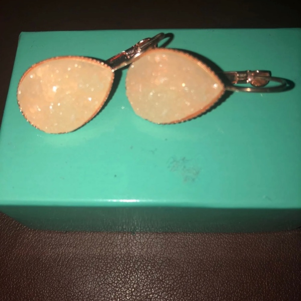 Meccafox Rose Gold Dangle Earrings - Picture 4 of 5
